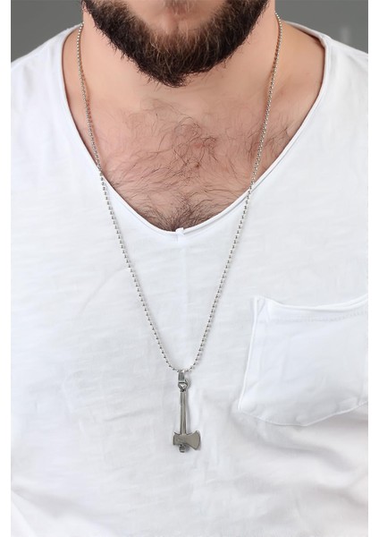 Gümüş Renk Balta Erkek Kolye fiyatları