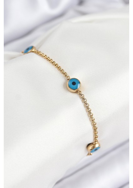 316L Çelik Nazar Boncuğu Renk Kadın Bileklik