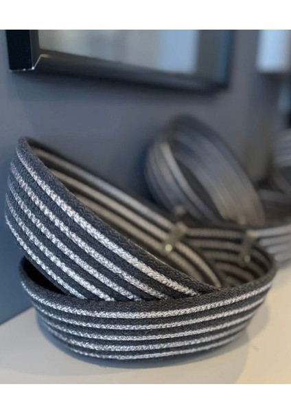 Çok Amaçlı Dekoratif Sepet 2 Li (Kordon Ip)