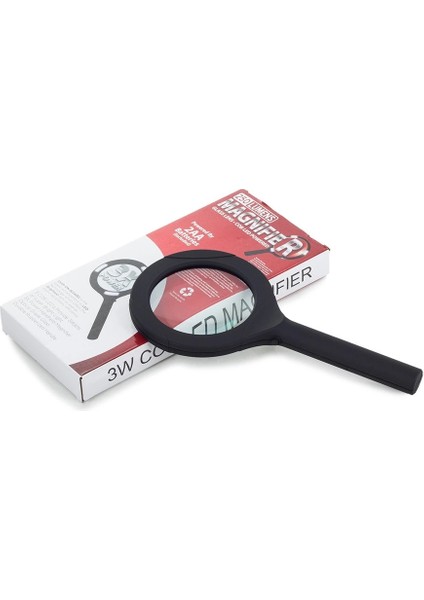 3 Ledli Işıklı El Büyüteci 250 Lümen Beyaz Işık Büyüteç 3x Zoom Tamirci Büyüteç WT374 fırsatları