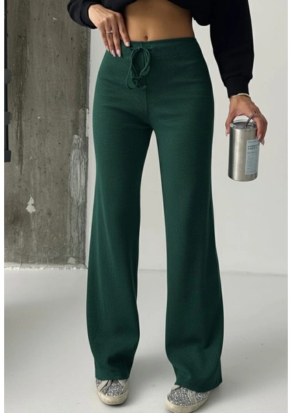 Fit Comfort Bej Salaş Pantolon Petrol Yeşili