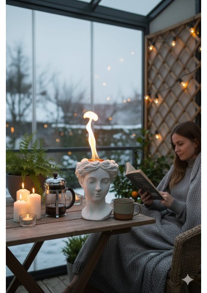 Bioethanol Helen Saksı Obje Masa Üstü Taşınabilen Ateş Çukuru Şömine