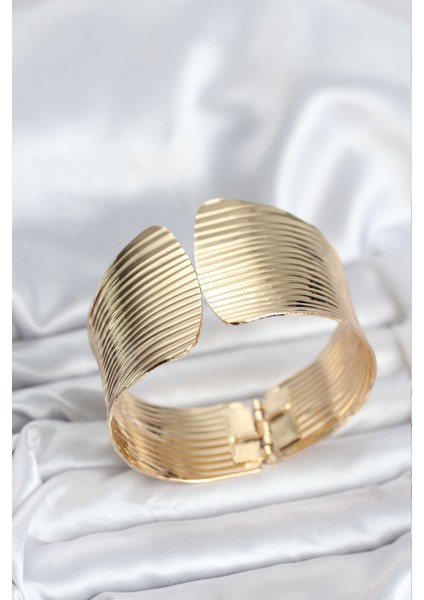 Pirinç Renk Levha Kadın Bileklik