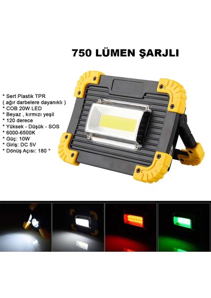 750 Lümen Şarjlı Işıldak WT-330