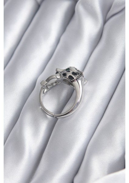 Gümüş Renk Kaplan Zirkon Taş Detay Vi̇p Kadın Yüzük fiyatları