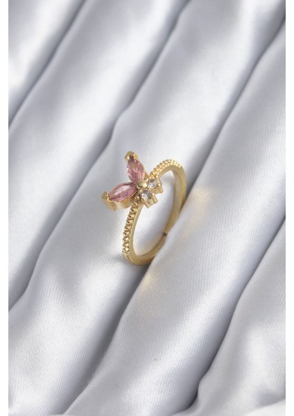 Renk Pembe Zirkon Taşlı Kadın Yüzük