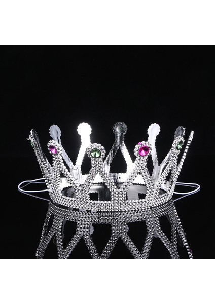 Gümüş Renk Çocuk ve Yetişkin Uyumlu Kraliçe Tacı Prenses Tacı 8X25 cm modelleri
