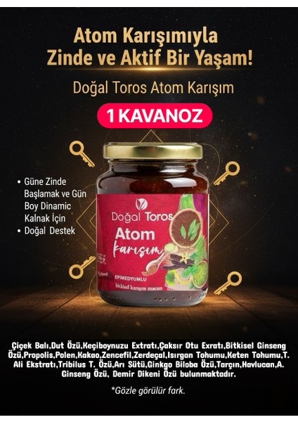 Toros Atom Ballı Ginsengli Polenli Macun 240 gr