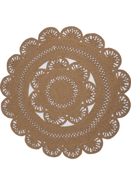 Reygon Ege 10 Hasır Daire Dekoratif El Örgüsü Kilim Yolluk Halı