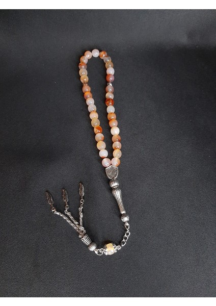 Mryart Bej Renk Şık Tasarım Akik Taşı Tesbih modelleri