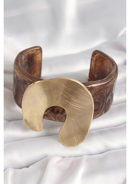 Kahverengi Mermer Desen Akrilik Plastik Nal Plaka Kadın Bilezik fiyatları