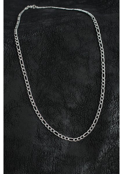 316L Çelik Klasik Figaro Zincir Gümüş Renk Erkek Kolye