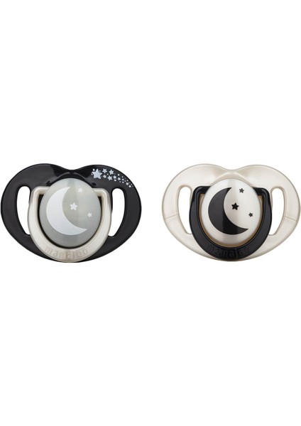 Mamajoo Sterilizasyon & Saklama Kutulu Black & Pearl Desenli Ikili Ortodontik Emzik Gece & Gündüz /