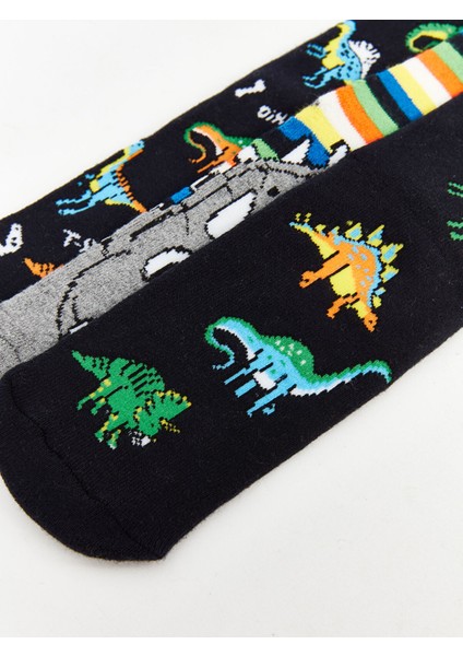 Yeni Sezon Desenli Erkek Çocuk Havlu Soket Çorap 3'lü modelleri