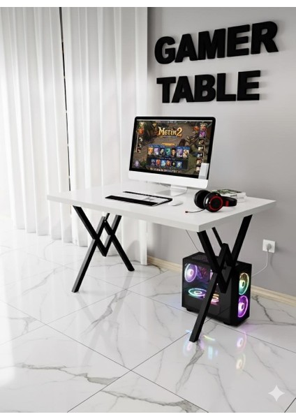 Profesyonel Oyuncu Masası Siyah Bilgisayar Çalışma Masası 120 cm Gamer Table modelleri