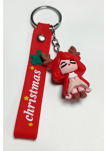 Yılbaşı Geyik Silikon Anahtarlık