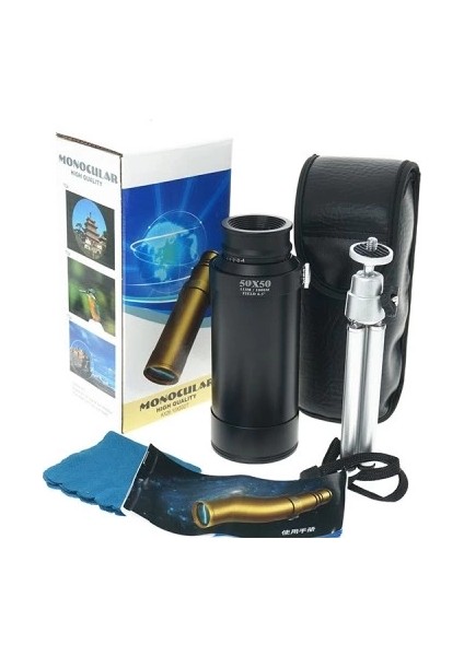 50X50 Panda Metal Gövde Tek Gözle Büyük Mercek Korsan Dürbün Dsyh