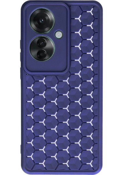 Newface Reno 11F Kılıf Petek Silikon Kapak - Lacivert