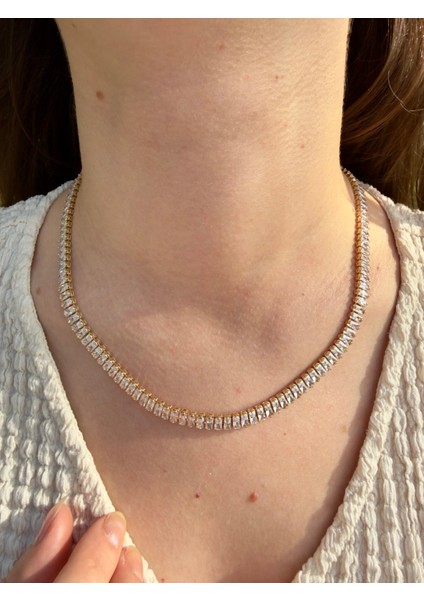 Dikdörtgen Taşlı Su Yolu Kolye modelleri