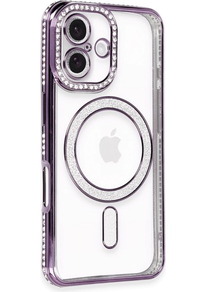 Newface Iphone 16 Kılıf Joke Simli Magneticsafe Kılıf - Derin Mor fiyatları