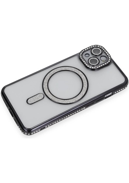 Newface Iphone 13 Kılıf Joke Simli Magneticsafe Kılıf - Siyah modelleri