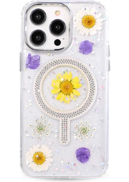 Newface Iphone 14 Flower Kapak - Sarı