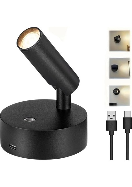 Ledx AL-XYD05 Çok Fonksiyonlu Dokunmatik Şarjlı 1200MAH Duvar Aplik 3000K-4000K-6500K Type-C Şarj G