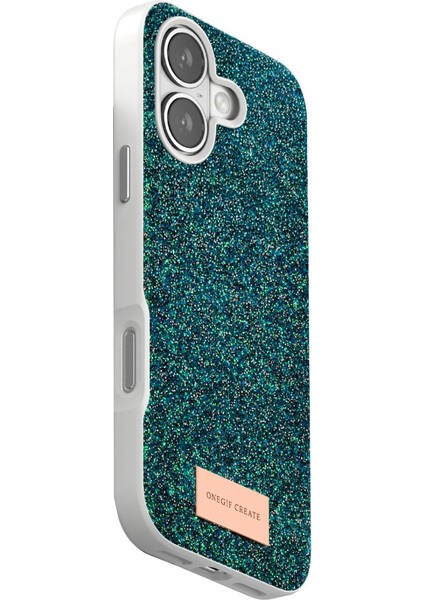 Onegif Iphone 17 Bright Simli Kapak - Koyu Yeşil modelleri