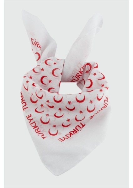 Ay Yıldız Desenli Bandana 50*50