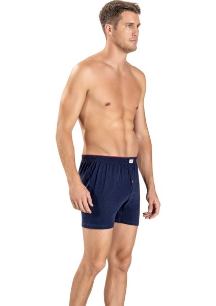 Erkek Tekli Lacivert Havlu Kemer Düğme Detaylı Penye Boxer fiyatları