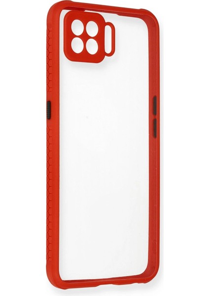 A73 Kılıf Miami Şeffaf Silikon - Kırmızı