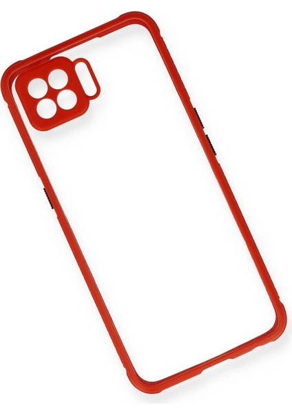 A73 Kılıf Miami Şeffaf Silikon - Kırmızı modelleri