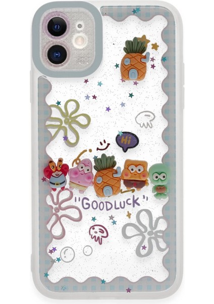 Newface Iphone 11 Kılıf Sweet Desenli Silikon Kapak - Açık