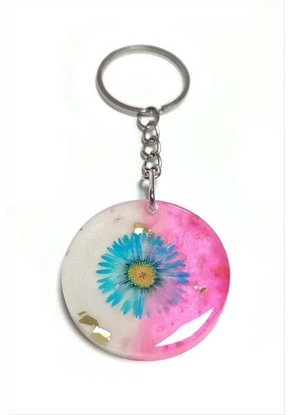 Papatya Kalp Epoksi Anahtarlık