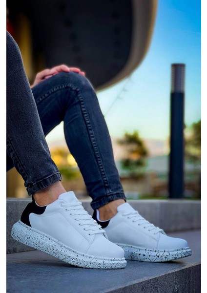 Drnds KB-X500 Kuback Beyaz Siyah Yüksek Taban Bağcıklı Günlük Erkek Ayakkabı (Numara: 40) fırsatları