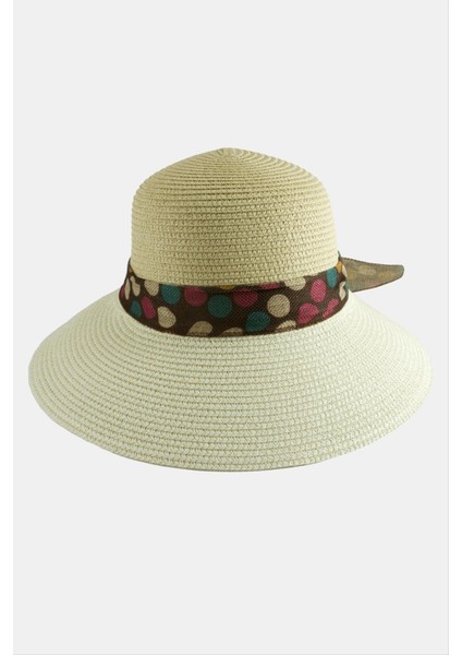 Benekli Fiyonglu Hasır Şapka modelleri