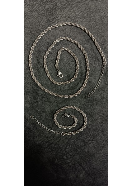 Burgu Zincir Kolye ve Bileklik Paslanmaz Çelik Erkek