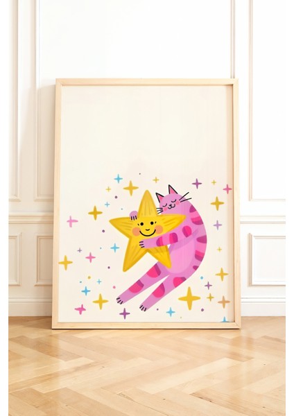 Çerçevesiz Poster Kedi Desenli - Çerçevesiz Poster - Hediyelik Çerçevesiz Tablo ACP25 fiyatları