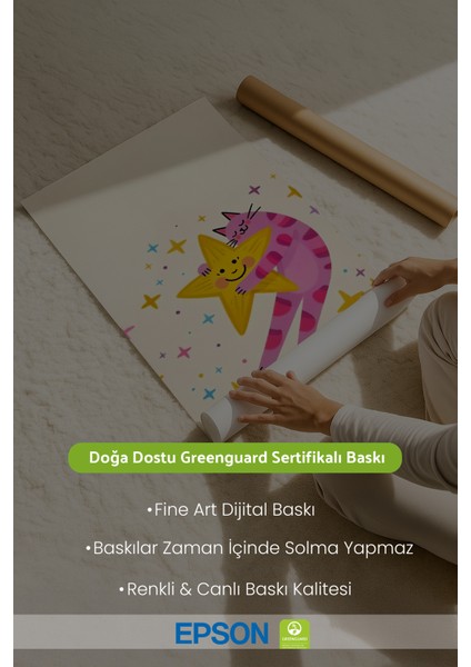 Çerçevesiz Poster Kedi Desenli - Çerçevesiz Poster - Hediyelik Çerçevesiz Tablo ACP25 fırsatları