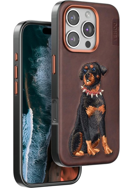 Venco Iphone 16 Perma Desenli Kapak - Koyu Kahve