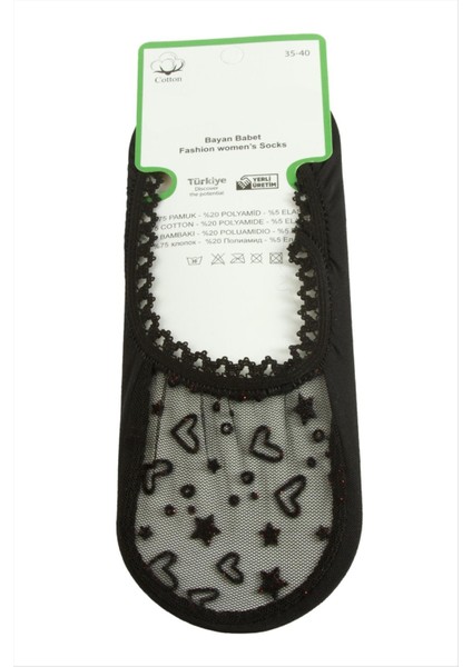 Kalp Dantel Babet Çorap