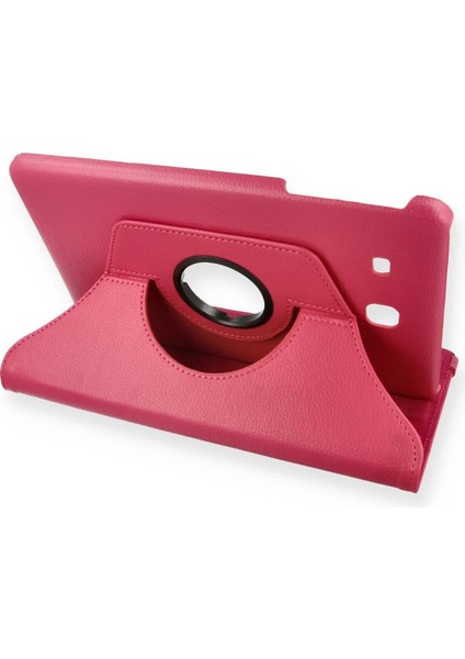 T560 Tab E 9.7 Kılıf 360 Tablet Deri Kılıf - Pembe