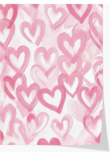 Çerçevesiz Poster Kalpler Desenli - Dekoratif Çerçevesiz Poster - Hediyelik Çerçevesiz Tablo ACP27