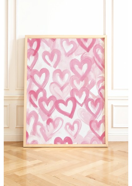 Çerçevesiz Poster Kalpler Desenli - Dekoratif Çerçevesiz Poster - Hediyelik Çerçevesiz Tablo ACP27 fiyatları