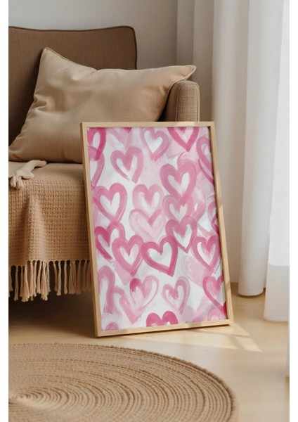 Çerçevesiz Poster Kalpler Desenli - Dekoratif Çerçevesiz Poster - Hediyelik Çerçevesiz Tablo ACP27 modelleri