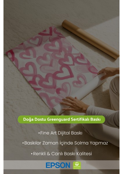 Çerçevesiz Poster Kalpler Desenli - Dekoratif Çerçevesiz Poster - Hediyelik Çerçevesiz Tablo ACP27 fırsatları