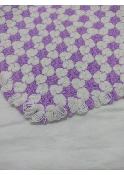 Geometrik Desen Lila Beyaz El Örgüsü Yün Banyo Lifi fiyatları