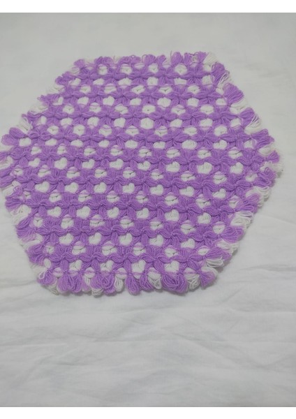 Geometrik Desen Lila Beyaz El Örgüsü Yün Banyo Lifi modelleri