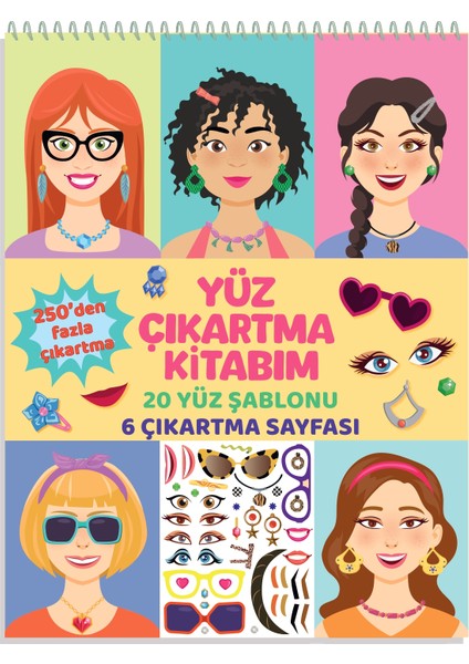 Makyaj & Yüz Tasarım Sticker Kitabı – 20 Sayfa Figür + 6 sayfa sticker