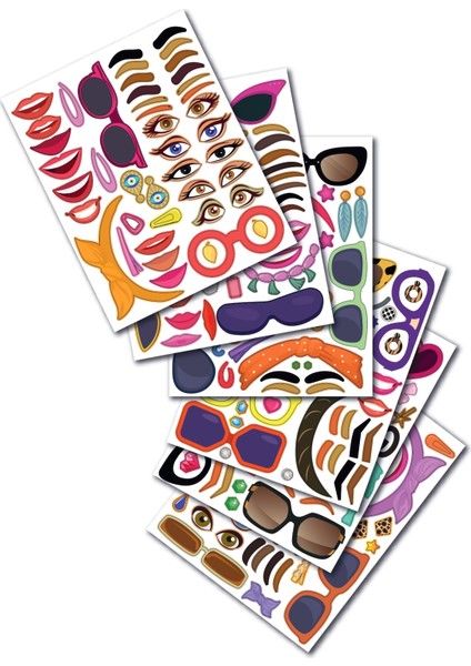 Makyaj & Yüz Tasarım Sticker Kitabı – 20 Sayfa Figür + 6 sayfa sticker fırsatları